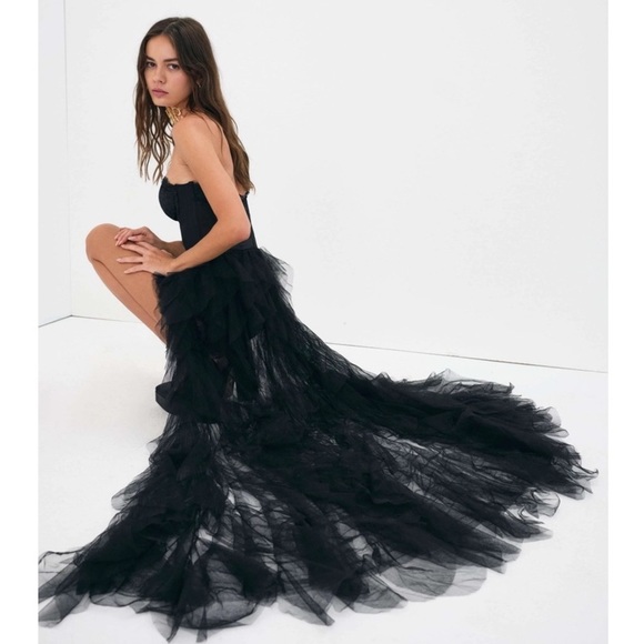 For Love & Lemons Revolve Bustier Maxi Dress Gown Black NEW with tags - Picture 9 of 10